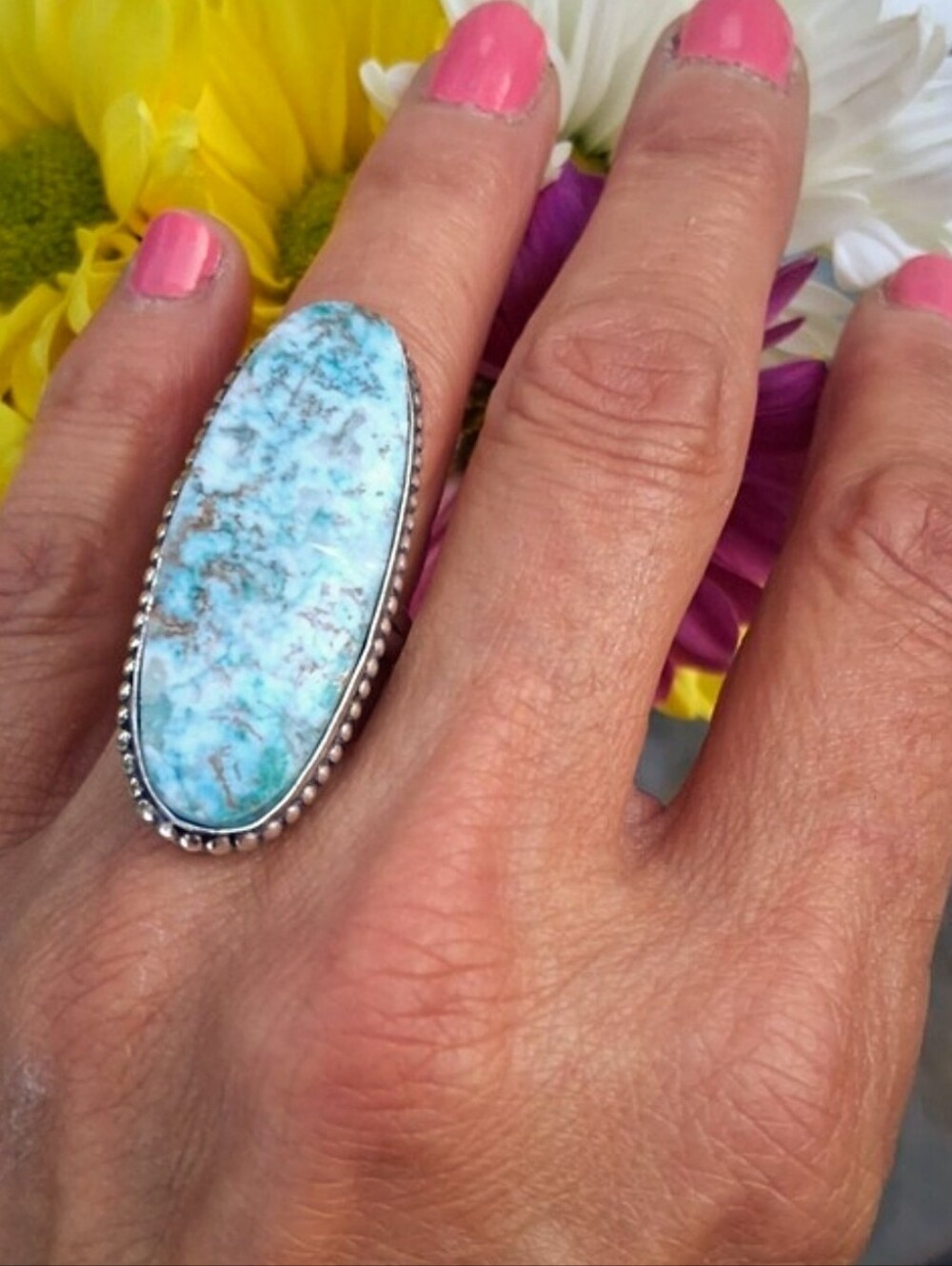 🩵 New Lander Turquoise Sterling Silver Ring